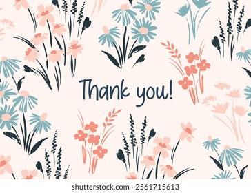 Vector floral design. Template for card, poster, flyer, cover, home decor and other use.