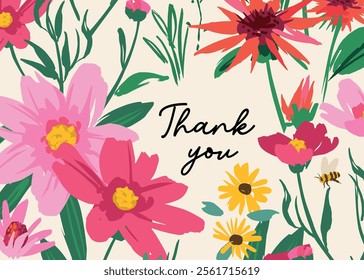 Vector floral design. Template for card, poster, flyer, cover, home decor and other use.