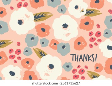 Vector floral design. Template for card, poster, flyer, cover, home decor and other use.