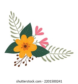 Vector floral design. Floral design for wedding invitation card. Illustration floral design
