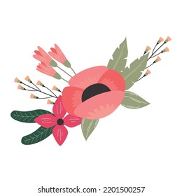 Diseño vectorial floral. Diseño floral para tarjeta de invitación a la boda. Ilustración de diseño floral