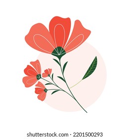 Vector floral design. Floral design for wedding invitation card. Illustration floral design