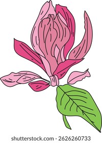 Vector floral designs in artistic style – beautiful flowers for decoration, branding and backgrounds