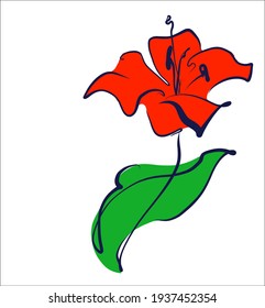 Vector floral digital fashion handmade sketch with tulip for digital design florist shop  logo 