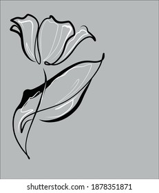 
VECTOR floral digital sketch fashion handmade creative Background with the beautiful Tulip  for flowers design logo 