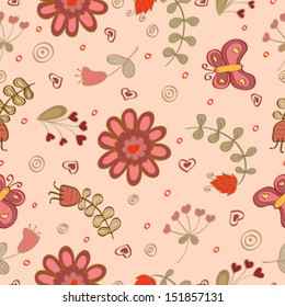 Vector floral doodle floral texture. Copy that square to the side and you'll get seamlessly tiling pattern which gives the resulting image the ability to be repeated or tiled without visible seams. 
