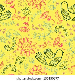 Vector floral doodle floral texture. Copy that square to the side and you'll get seamlessly tiling pattern which gives the resulting image the ability to be repeated or tiled without visible seams. 