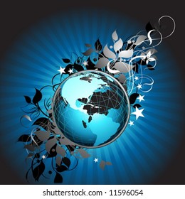 Vector floral Earth background