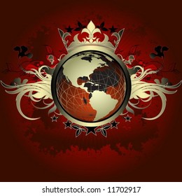 Vector floral Earth background