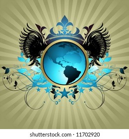 Vector floral Earth background