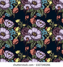 Vector floral elegance seamless pattern. Flower endless background can be used for printing, fabric and paper or invitation.