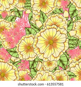 Vector floral elegance seamless pattern. Flower endless background can be used for printing, fabric and paper or invitation.