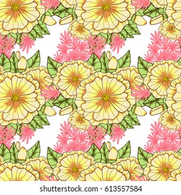Vector floral elegance seamless pattern. Flower endless background can be used for printing, fabric and paper or invitation.