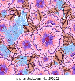 Vector floral elegance seamless pattern. Flower endless background can be used for printing, fabric and paper or invitation.