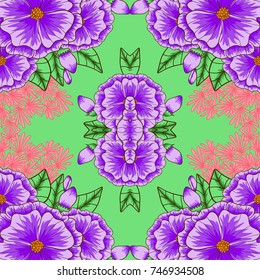 Vector floral elegance seamless pattern. Flower endless background. Can be used for wallpaper, pattern fills, web page, background, surface, flyers, invitation, greeting card,
