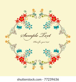 Vector floral elegant frame