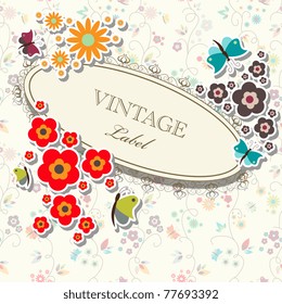 Vector floral elegant frame