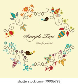 Vector floral elegant frame