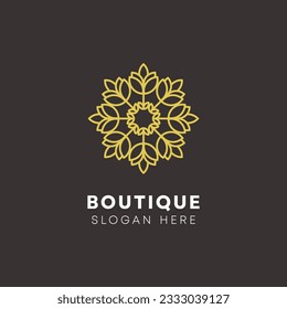vector floral elegant gold unique ornament logo illustration