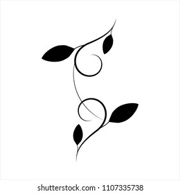 Vector floral element design. Leaf ornament border 