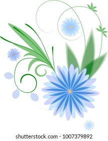Vector floral element for design of postcards, exercise books, children's books, wallpapers. 