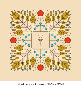 Vector Floral Element. Vector Printing for Natural Products. Linear Style. Abstract vector illustration.
