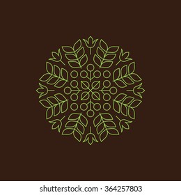 Vector Floral Element. Vector Printing for Natural Products. Linear Style. Abstract vector illustration.