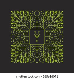 Vector Floral Element. Vector Printing for Natural Products. Linear Style. Abstract vector illustration.