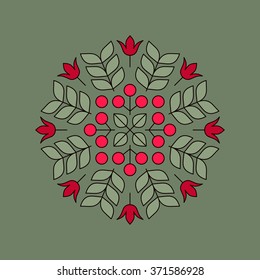 Vector Floral Element. Vector Printing for Natural Products. Linear Style. Abstract vector illustration.