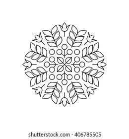Vector Floral Element. Vector Printing for Natural Products. Linear Style. Abstract vector illustration.