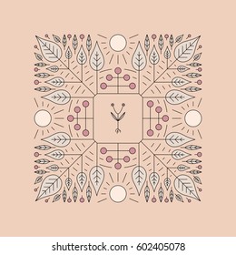 Vector Floral Element. Textbook, booklet or notebook mockup. Business brochure. Cover design template. Vector Illustration.