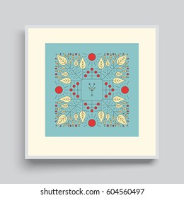 Vector Floral Element. Textbook, booklet or notebook mockup. Business brochure. Cover design template. Vector Illustration. 