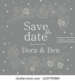 Vector floral element for wedding decor. Save the date.