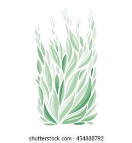 Vector floral elements. Background from leaves. Green foliage. Bush.