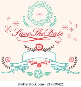 vector  Floral Elements and Banners vintage