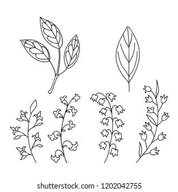 Vector floral elements. Can be used as decoration for invitations, greeting cards, packaging design, prints, stickers, tattoo design, patterns, postcards, textile design and so on. 