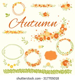Vector floral elements for design, chart, logo, banner. Festive autumn. Colorful autumn leaves set. Leaves branch. leaves tree. leaves free fall.Leaves icon. Leaves logo. Leaves nature. Leaves autumn.