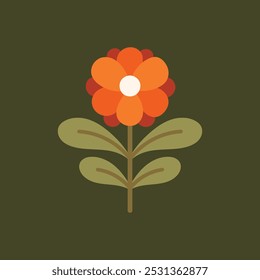 Vector floral elements design. Cute illustration with leaves. Modern template for social media, print, product, emblem. 
