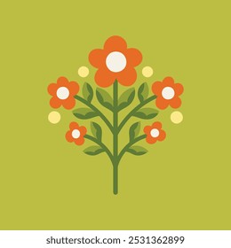 Vector floral elements design. Cute illustration with leaves. Modern template for social media, print, product, emblem. 
