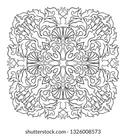 Vector floral elements for design on a white background. Oriental simple ornament. Template for tile, wallpaper and any surfaces.