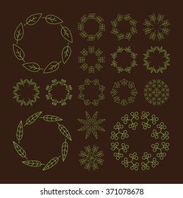 Vector Floral Elements. Vector Printing for Natural Products. Linear Style. Abstract vector illustration.