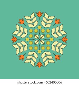 Elementos florales vectoriales. Impresión vectorial para productos naturales. Estilo lineal. Ilustración del vector abstracto. 