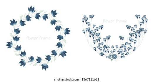 Vector floral elements.Colorful floral collection with leaves and flowers,drawing watercolor. Spring is here text
