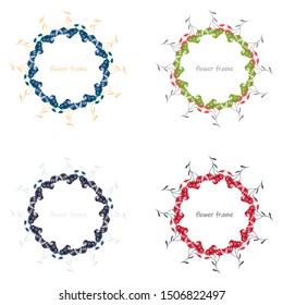Vector floral elements.Colorful floral collection with leaves and flowers,drawing watercolor. Spring is here text