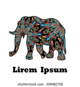 vector floral elephant