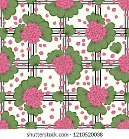 Vector floral ethnic seamless pattern in watercolor style with flowers, berries and leaves. Gentle, spring, summer background.