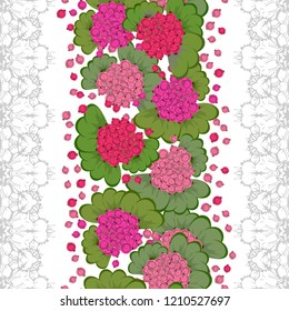 Vector floral ethnic seamless pattern in watercolor style with flowers, berries and leaves. Gentle, spring, summer background.