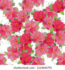 Vector floral ethnic seamless pattern  in watercolor style with flowers and leaves. Gentle, spring, summer floral background.