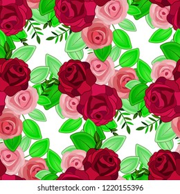 Vector floral ethnic seamless pattern in watercolor style with flowers and leaves. Gentle, spring, summer floral background.  Design for cover, wrapper, fabric or embroidery