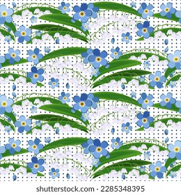 Vektor blühende ethnische nahtlose Muster im Doodle-Stil mit Blumen und Blättern. Ruhig, Frühling, floraler Sommerhintergrund.